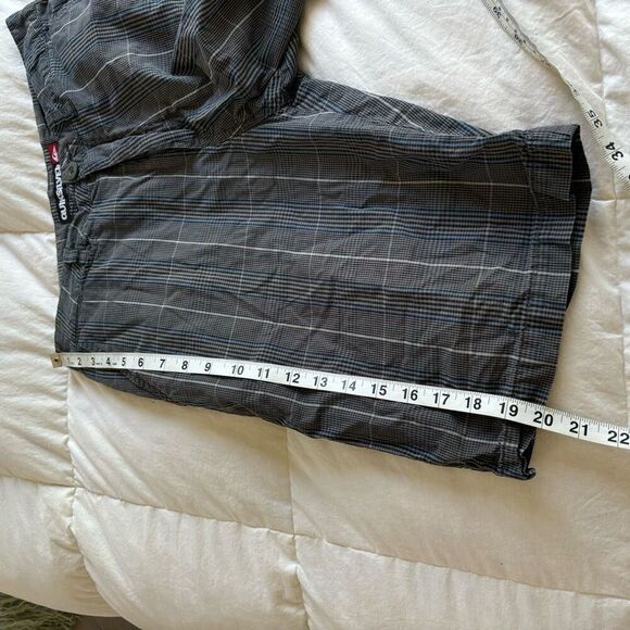 Quiksilver board shorts plaid black blue size 30 men’s surf skate - Picture 10 of 10